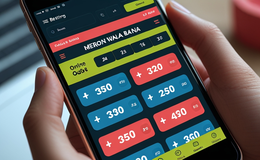 Smartphone hiển thị bảng cược Meron Wala Bana trong app đá gà online SIN88